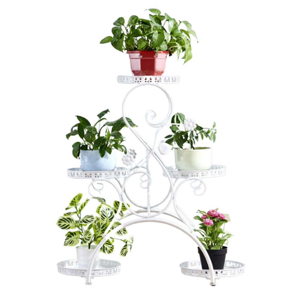 Metal Plant Shelf Indoor Outdoor Flower Rack 3/5 Tier Flower