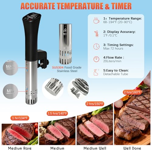 Image of CATTLEMAN Sous Vide Cooker, Wine Chiller, 1000W, Sous Vide Kit with Container, Immersion Circulator, Sous Vide Container 12 Quart with Lid & Neoprene Sleeve, Accurate Temp & Timer, Fast Heating