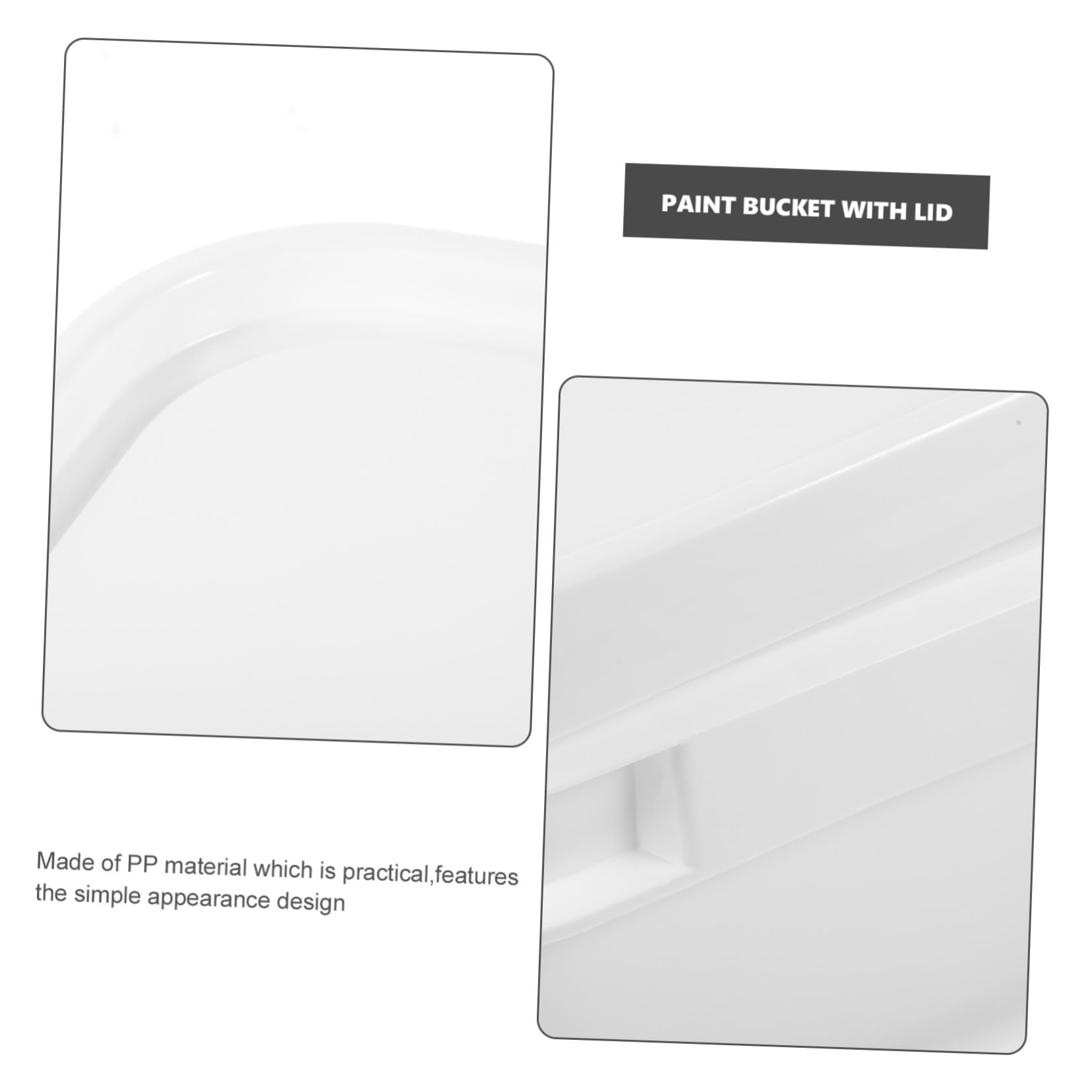Cubo Pequeño de Plástico Blanco de 5l con Tapa y Asa, Balde Multifuncional para Pintura con Almacenamiento Fácil y Transporte Cómodo