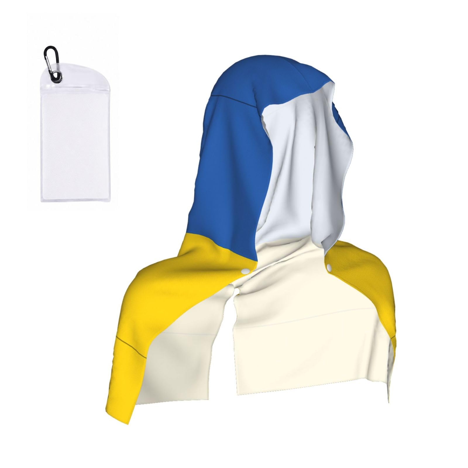 CNTDBU Flag of Ukraine Cooling Towel Hooded-Instant Chill Neck Cover for Sports, UV Cooling Rag for Running Gym