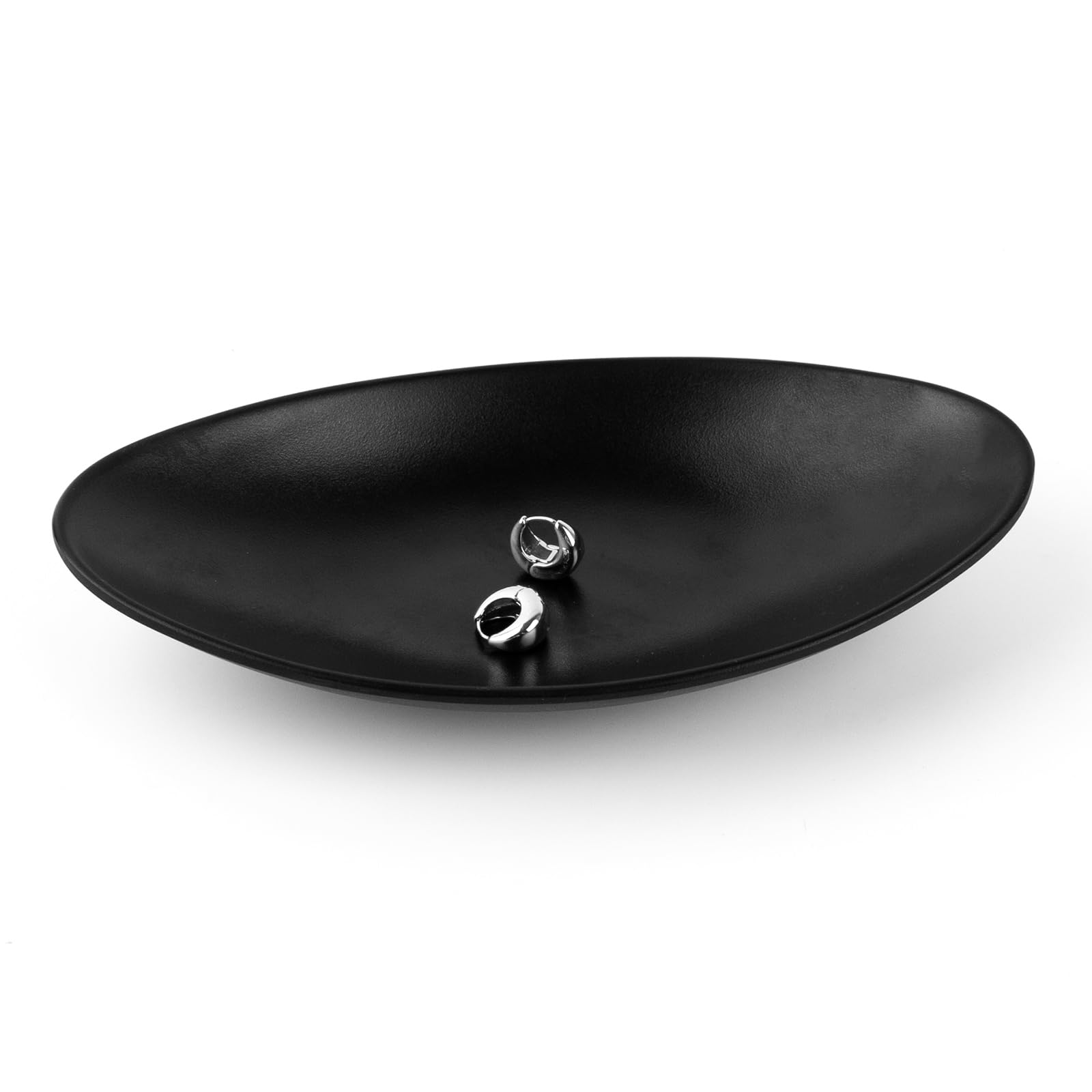 AUEAR, A5 Melamine Trinket Dish Decorative Jewelry Tray Ring Holder Organizer for Keys Food Safe Dishware Black (Ship)