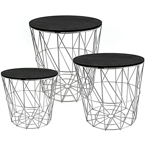 Spetebo Lot de 3 tables d'appoint Cover