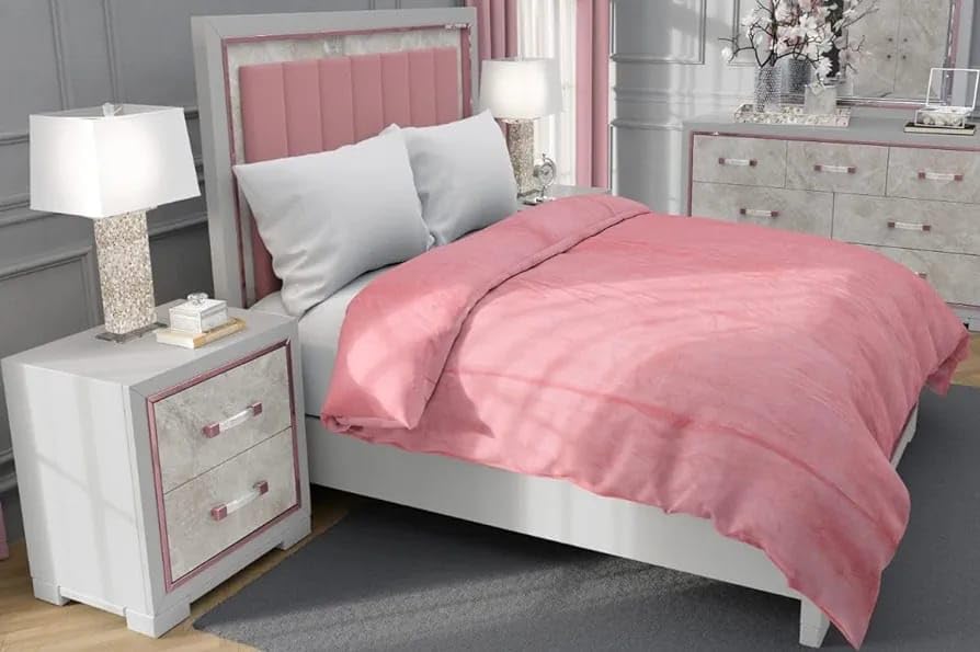 Image of Amazing Super Soft Double Bed Woollen Quilt Cover, 310TC Warm Duvet Cover, Woolen Duvet Cover /Rajai Cover /Blanket Cover /Quilt Cover King Size=90x100 Inches, Winter Blanket Cover (Peach Pink)