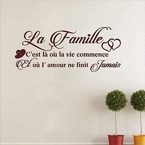 Stickers muraux célèbres français * LA FAMILLE C'EST LA OU LA VIE COMMENCE * Stickers muraux...