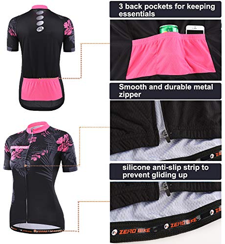 Image of Women's Short Sleeve Cycling Jersey Jacket Cycling Shirt Quick Dry Breathable Mountain Clothing Bike Top