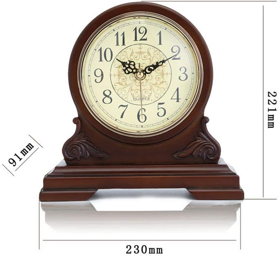 Mantel Watch Mantel Clock Wooden Battery Type Table Clock Mantel Clock Living Room Bedroom Bed Side Kitchen Round Decoration Table Clock