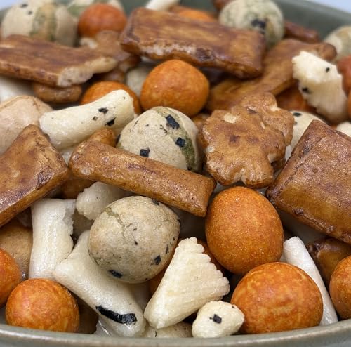 NULTHY - Aperitivo Paradise 1kg - Mix de Cacahuetes y Galletas de Arroz con Salsa de Soja y Sésamo - Snack Crujiente y Sabroso