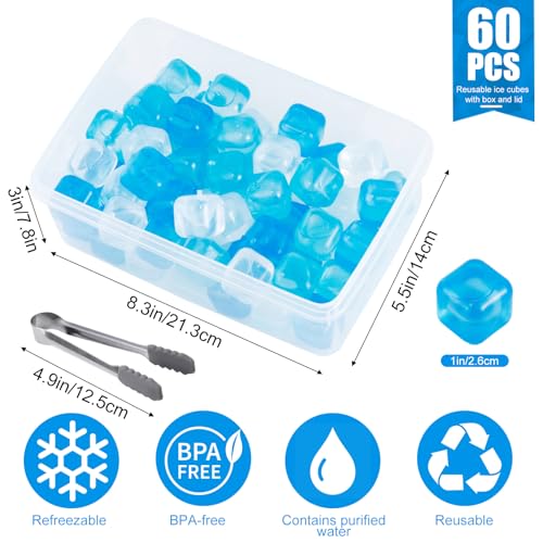 Cubos de hielo reutilizables, pack 60, azul y blanco miniatura 2