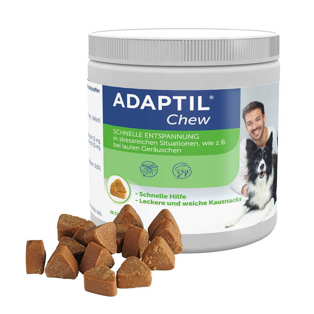 ADAPTIL Mâcher pour Chiens | Snack Anti-Stress pour Votre Chien | Relaxation Rapide dans des Situations stressantes | avec des ingrédients naturels | 30 pièces