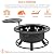 Yaheetech 32in Fire Pit Outdoor Wood Burning Firepits Outdoor Fireplace with 18.5 Inch Swivel Cooking Grill Grate & Poker Fire Bowl for Camping, Backyard, BBQ, Garden, Bonfire