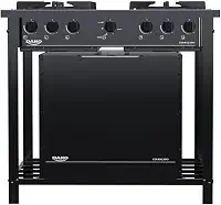 Fogão Industrial 4 Bocas Preto com Forno e Tripla Chama Dako Couraçado
