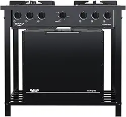 Fogão Industrial 4 Bocas Preto com Forno e Tripla Chama Dako Couraçado