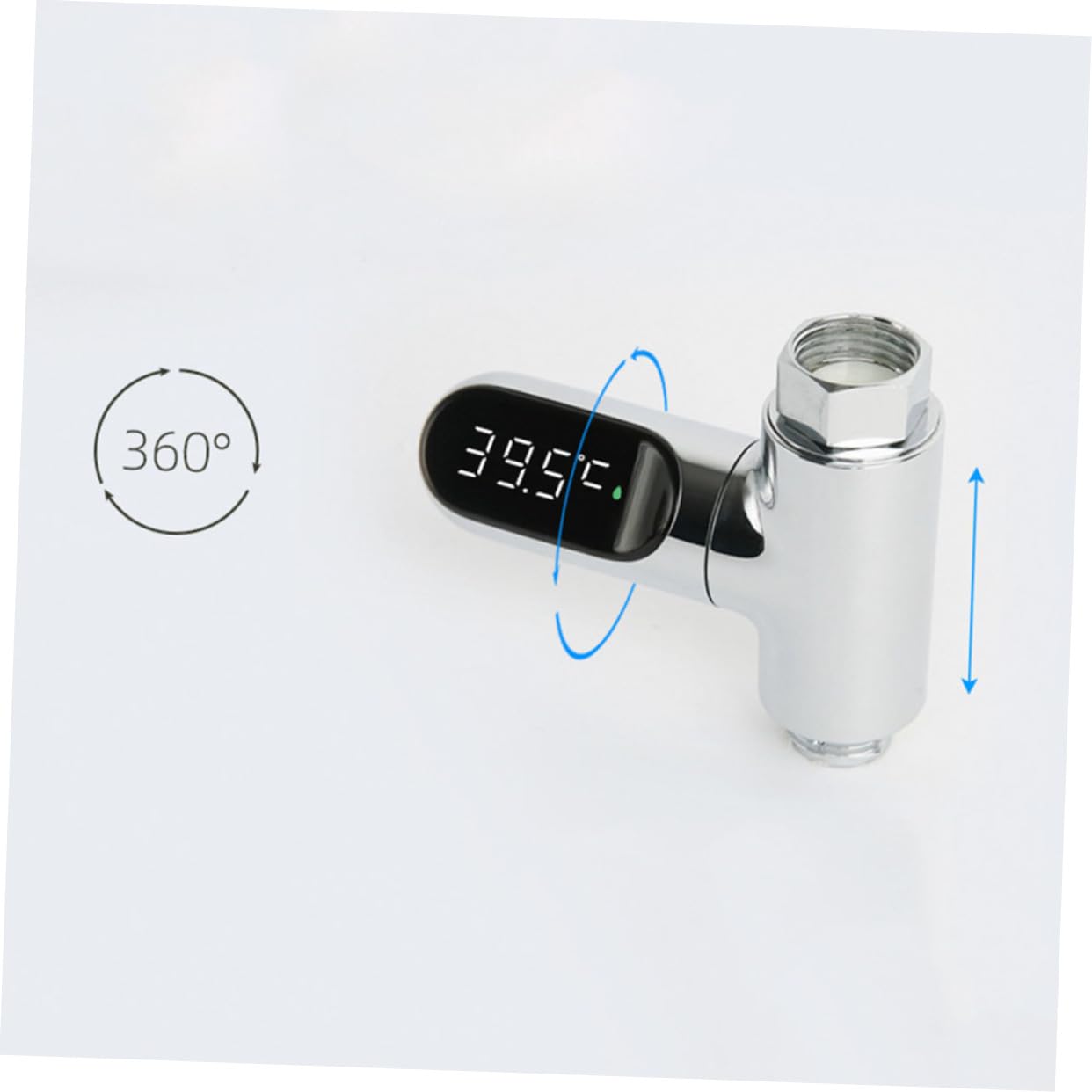 Termómetro Digital para Agua de Baño de Niño Pantalla Led, Fácil Instalación, Rotación 360 y Medición Precisa de 5 a 85°c Color Plata