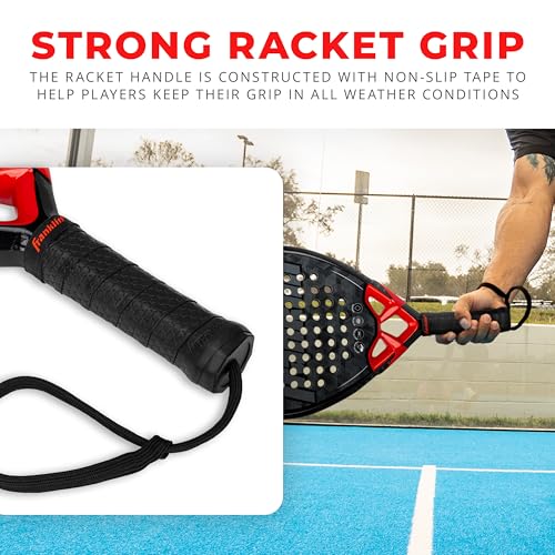 Image of Franklin Sports Padel Racket - Glide - Fiberglass Diamond Shape Padel Racket with Foam Core - 365g - Premium Performance - Blue /Yellow