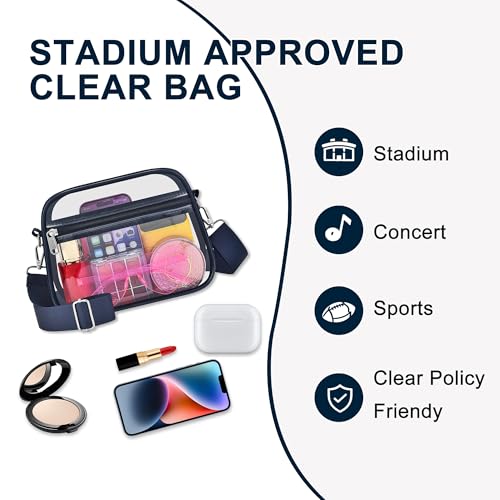 Image of Oraben Clear Bag for Stadium Events Clear Purse Stadium Bag Satchel Handbags for Sports Events Concerts Festivals | Stadium Approved