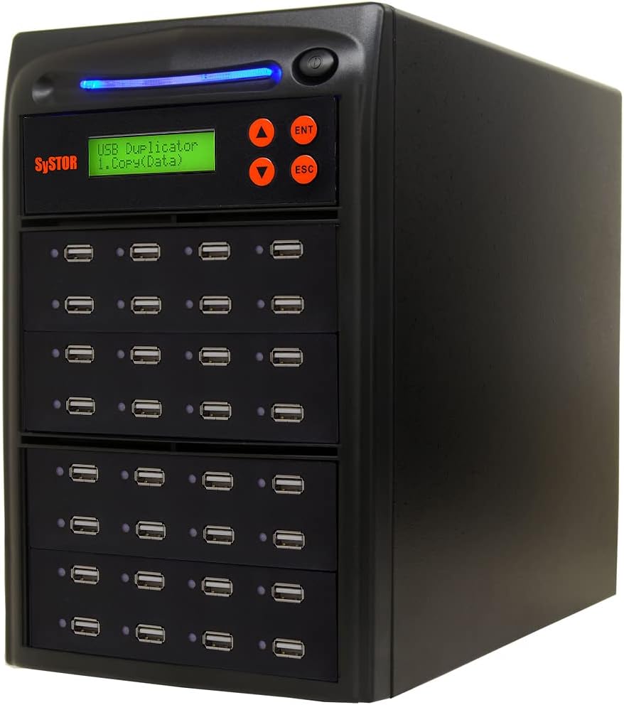Systor 1 to 31 USB Duplicator & Sanitizer 2GB/Min - Standalone Multiple Flash Memory Copier & Storage Drive Eraser, Copy Speeds Up to 33MB/Sec (SYS-USBD-31)