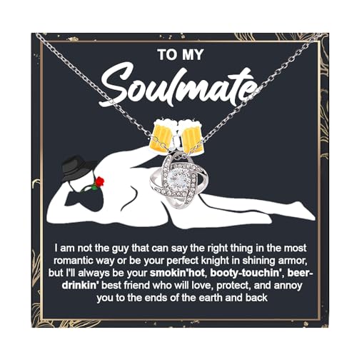 Chiside To My Soulmate Necklace For Women, Gift For Wife, Necklace For Girlfriend, Wife Necklace From Husband, Soulmate Gifts For Her, Funny Girlfriend Gifts From Boyfriend, Soulmate Necklace For Her