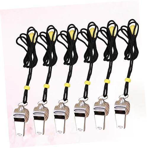 BESPORTBLE 12 Piezas Silbatos Acero Inoxidable con Cordón miniatura 5