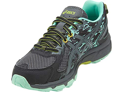 ASICS Womens Gel-Venture 6 (D) Road Running Shoe, Black/Carbon/Green, 6 D US4
