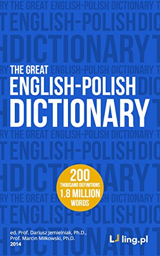 Cover of The Great English-Polish Dictionary (2 million words): interactive - replaces the standard Kindle e-reader (not tablet!) dictionary