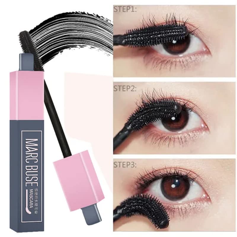 Miniatura 6 de Paquete de 2, maquillaje de rímel impermeable ajustable, pestañas gruesas de volumen y longitud, pestañas voluminizadoras, para construir, alargar,