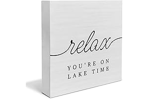 Rustic Country Lake Wood Box Sign - 'Lake House - Relax'