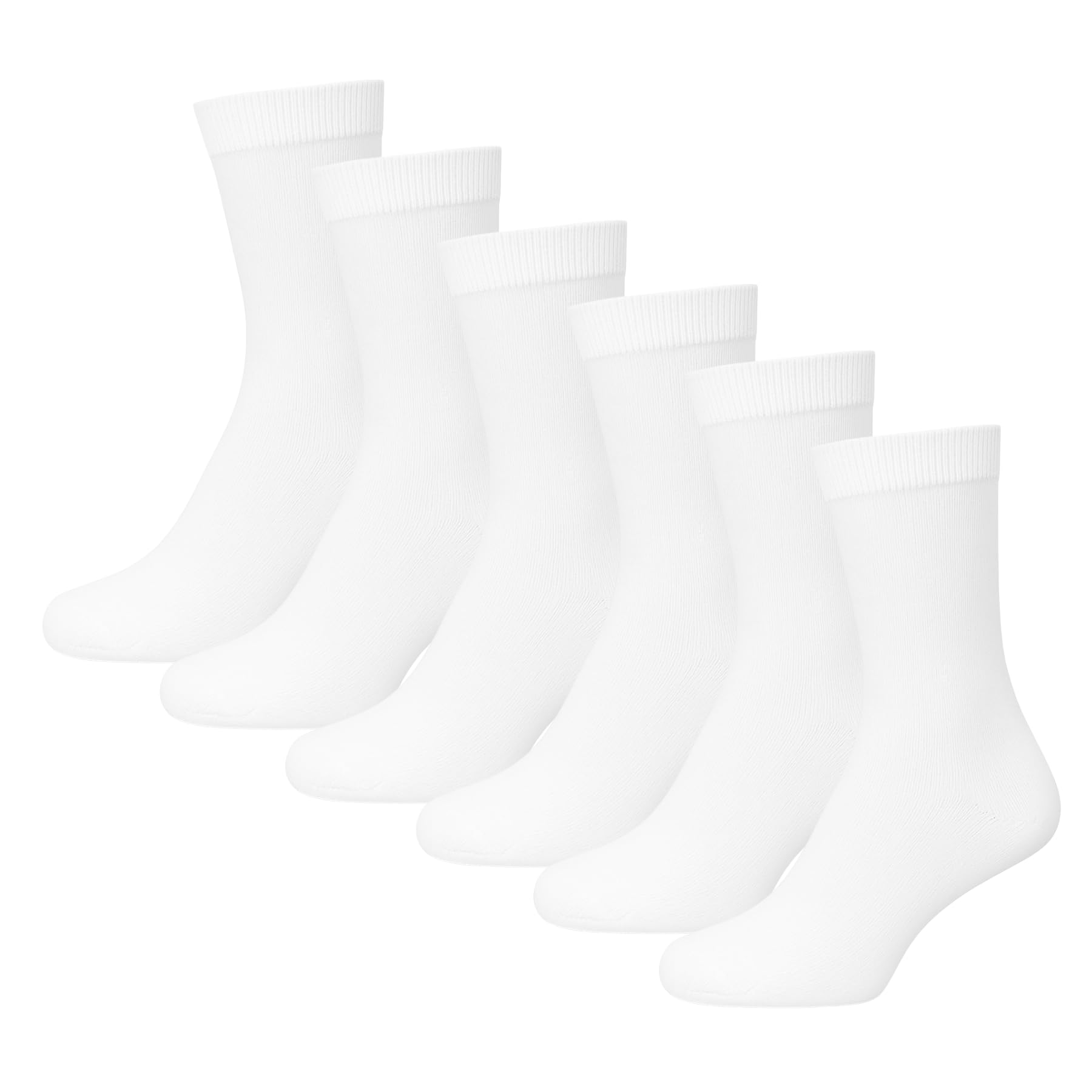 A2z Unisex White Plain Mens Socks Pack Of 6 - Socks 970 6 Pack 6-11