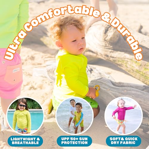 Image of SwimZip UPF 50+ Long Sleeve Rash Guard for Boys' and Girls' - Baby, Toddler, Kids