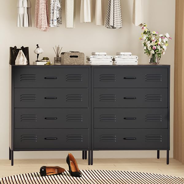 Amazon.com: COFaR Metal Dresser for Bedroom, 40in Tall Black Metallic  Bedroom Dresser with 4 Drawers and Legs, Dressers & Chests of Drawers for  Nightstand Bedside Dorm Nursery, Black : Home & Kitchen