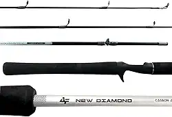Albatroz New Diamond C562M, Vara de Pesca em Fibra de Carbono, 1,68m, 2 Partes, Ação Média