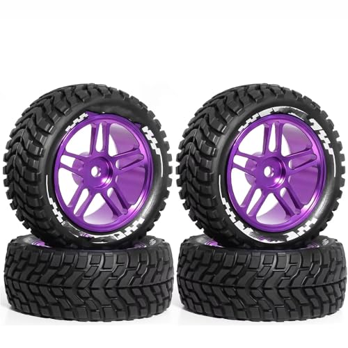 Pneus de voiture RC drift 1/10 avec jantes alliage violettes pour Tamiya XV01