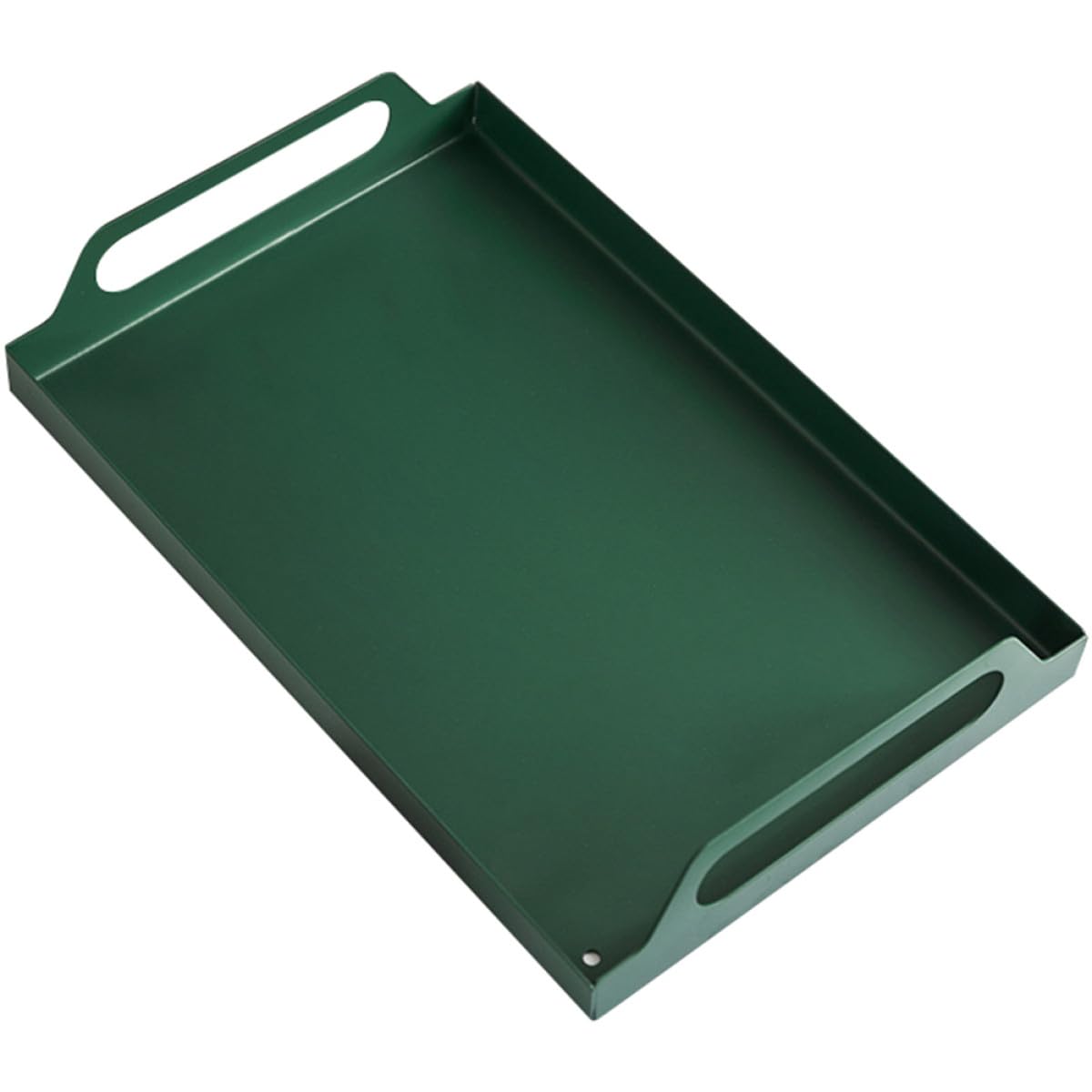 Bandeja Rectangular de Metal Verde con Asas para Servir Aperitivos y Postres Adecuado para Showers y Guardería