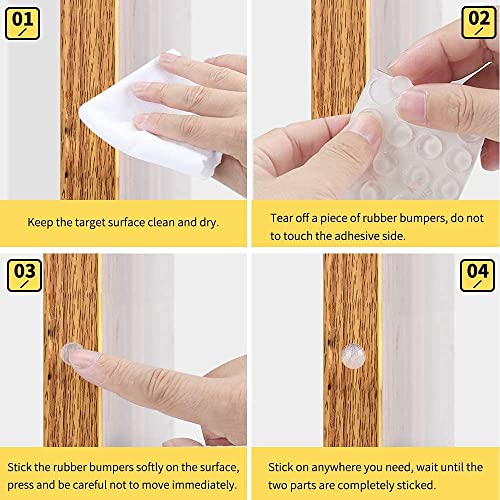 Image of KIMEE Set of 100 Pieces Round Adhesive Silicone Door Bumper, Dampening Bumper Pads for Home, Sidawhope Silicone Bumper Door Cabinet Drawer Safety Stopper Mute Buffer