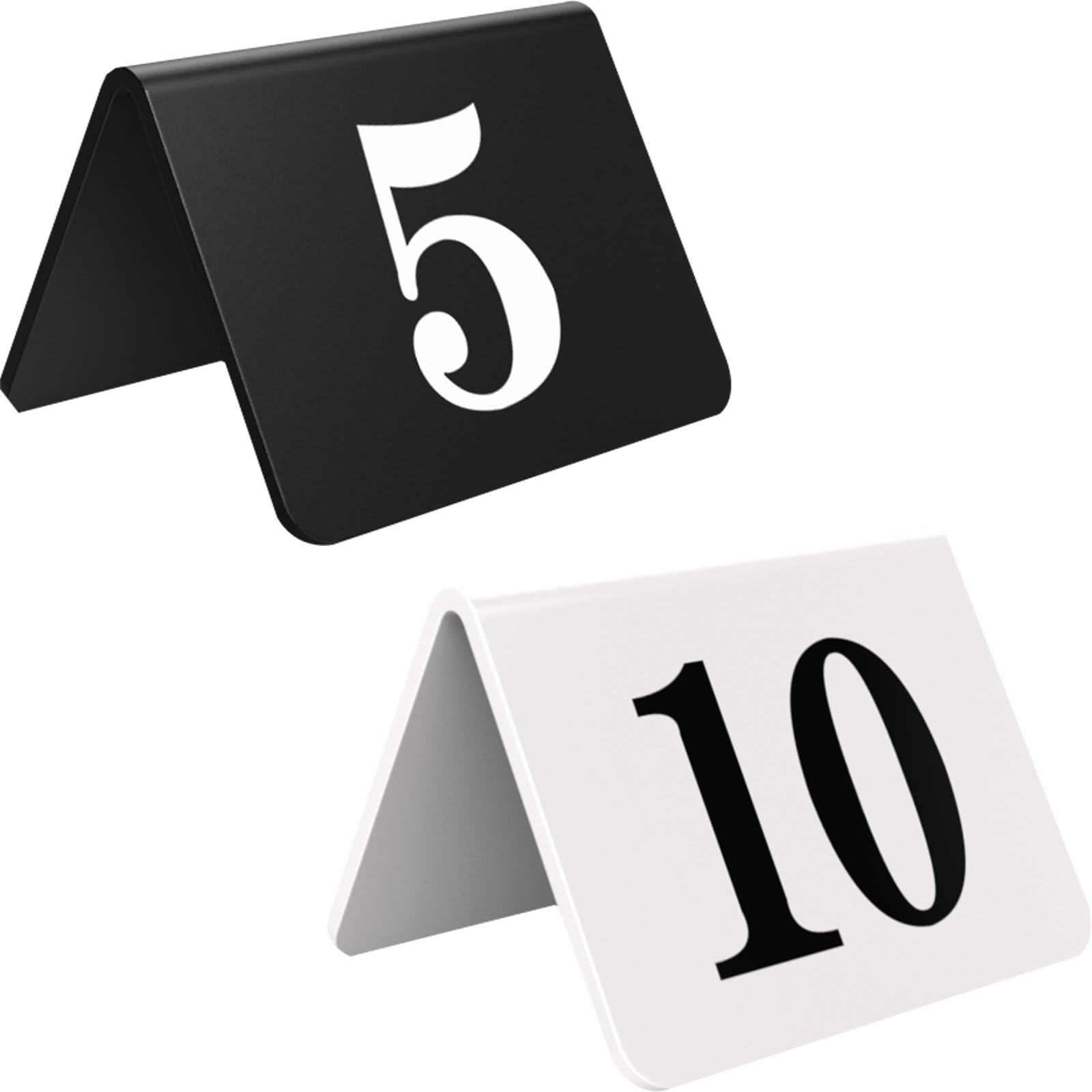 Carteles con números de mesa, Soportes for números de tienda mesa acrílico doble cara for bodas y eventos, tamaños múltiples negros transparentes(Black,46042)
