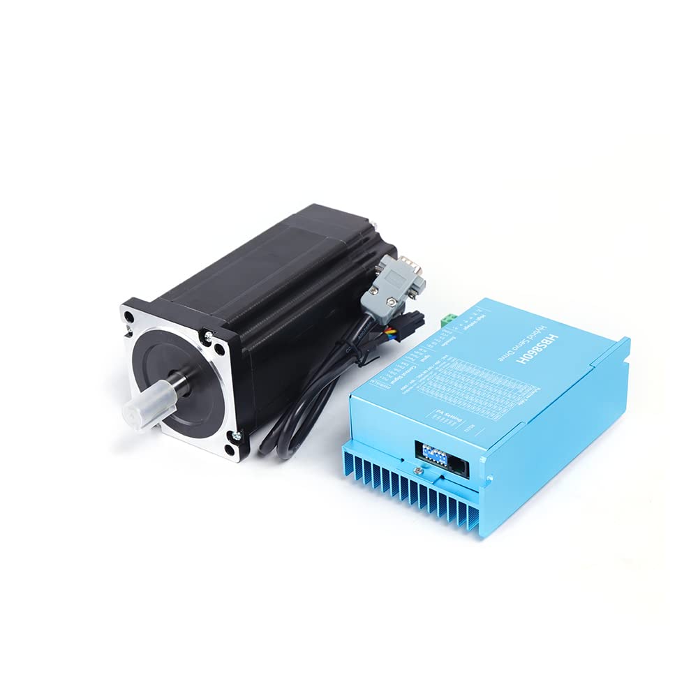 Nema34 Closed Loop Schrittmotor Kit, 12Nm 8A HBS86H Closed Loop Stepper Motor Treiber DSP Schrittmotor Drive Set für CNC Graviermaschine Schrittsystem-Upgrades geeignet sind