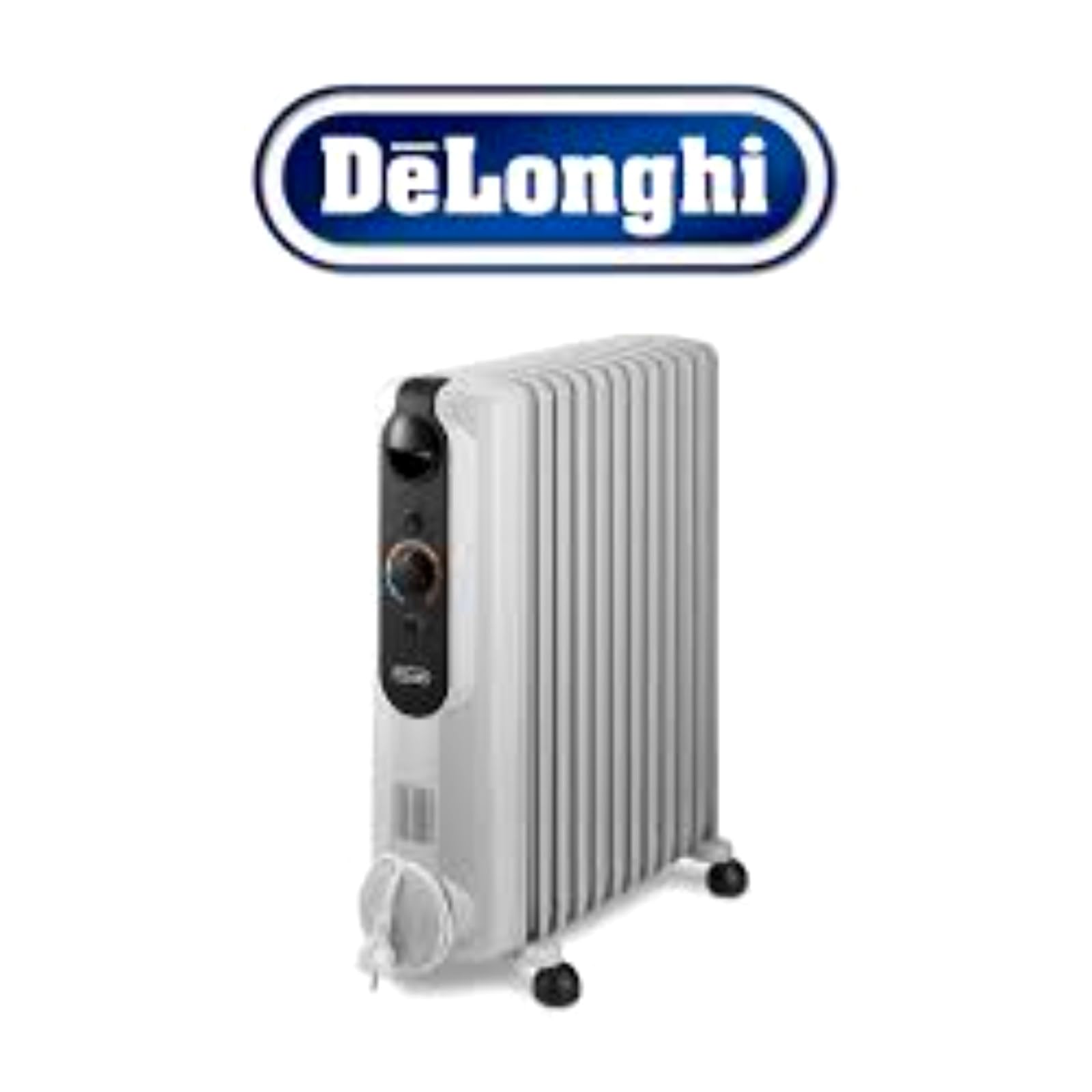 De'Longhi RadiaS Easytronic TRRS1225, Radiateur à Huile, Radiateur Électrique Économe en Énergie avec 12 Ailettes pour Des Pièces Jusqu'à 75m³, 3 Zones Chauffage, Thermostat de Sécurité, Antigel, Gris