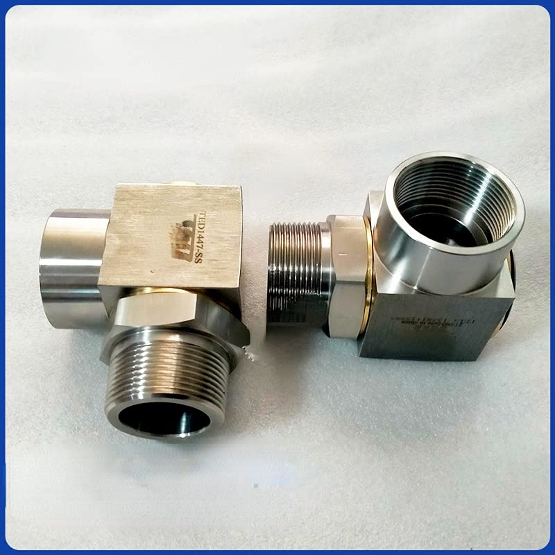 1PCS high-pressure rotary joint 304 stainless steel right angle pipe reel threaded connection 360 ° universal hydraulic rotary joint (TEDGL-16DD-1 inch)