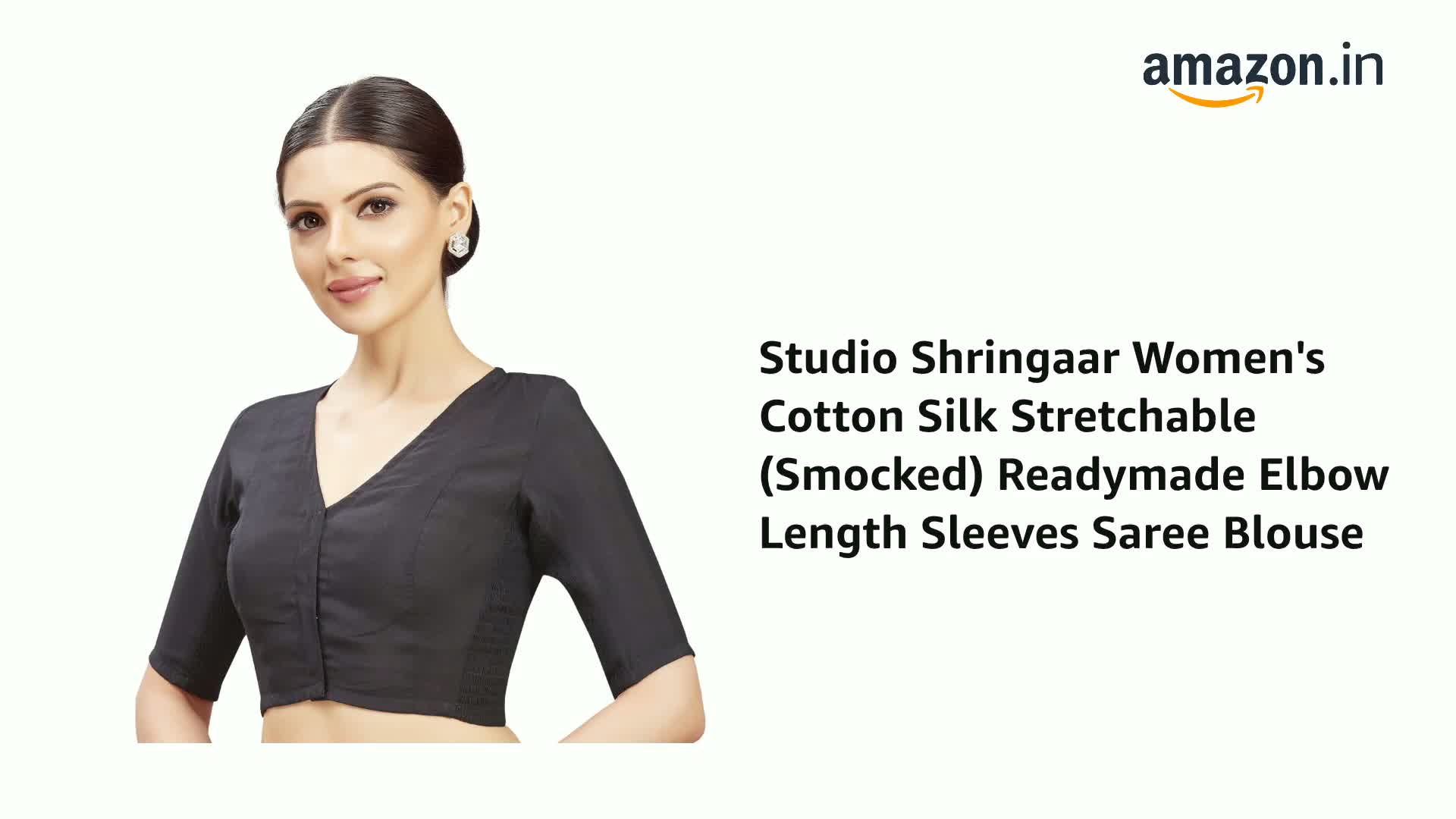 Buy Studio Shringaar Women's Cotton Silk Elbow Length Sleeves