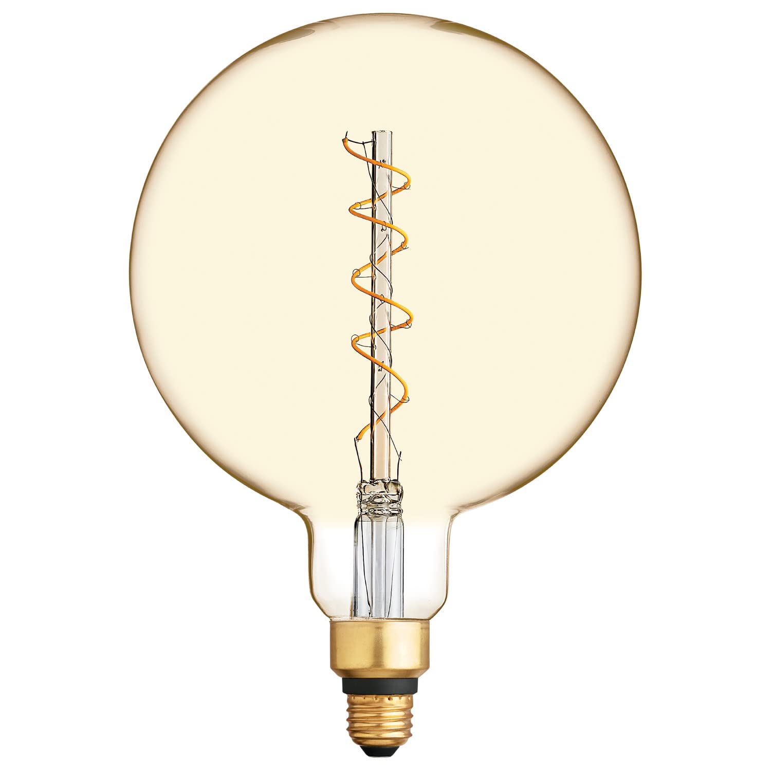 GE Vintage Style LED Globe Light Bulb, 6.5 Watts (40 Watt Equivalent) Warm Candle Light, Amber Glass, Medium Base, Dimmable (1 Pack)