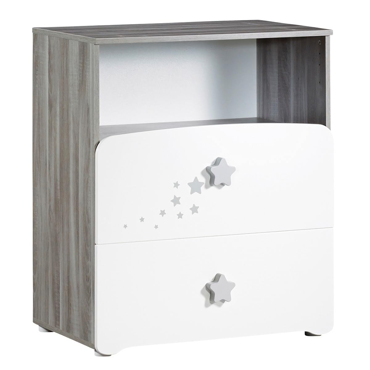 Baby Price New Nao - Cassettiera con fasciatoio e 2 cassetti + ampio spazio a giorno