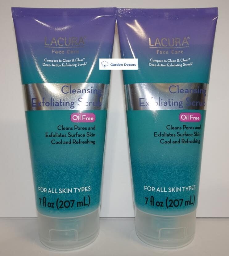 Generic Lacura Face Care Cleansing Exfoliating Scrub Oil Free 7fl oz 207ml (Two Tubes)