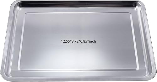 Bandeja de acero inoxidable, bandejas de laboratorio, bandejas de herramientas de arte de uñas, tamaño 12.5 x 8.7 x 0.85 pulgadas, bandeja para