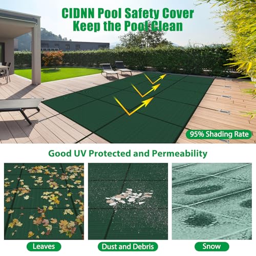 Cidnn 165GSM Inground Pool Cover Safety Fits 16X36Ft Rectangle Swimming Pool thumb #2