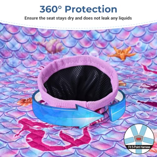 Image of COOLBEBE Car Seat Protector for Potty Training, Dry Waterproof Car Seat Liner Toilet Training for Baby Toddler Kid, Piddle Pads Cover Pad for Strollers & Carseat (Mermaid)
