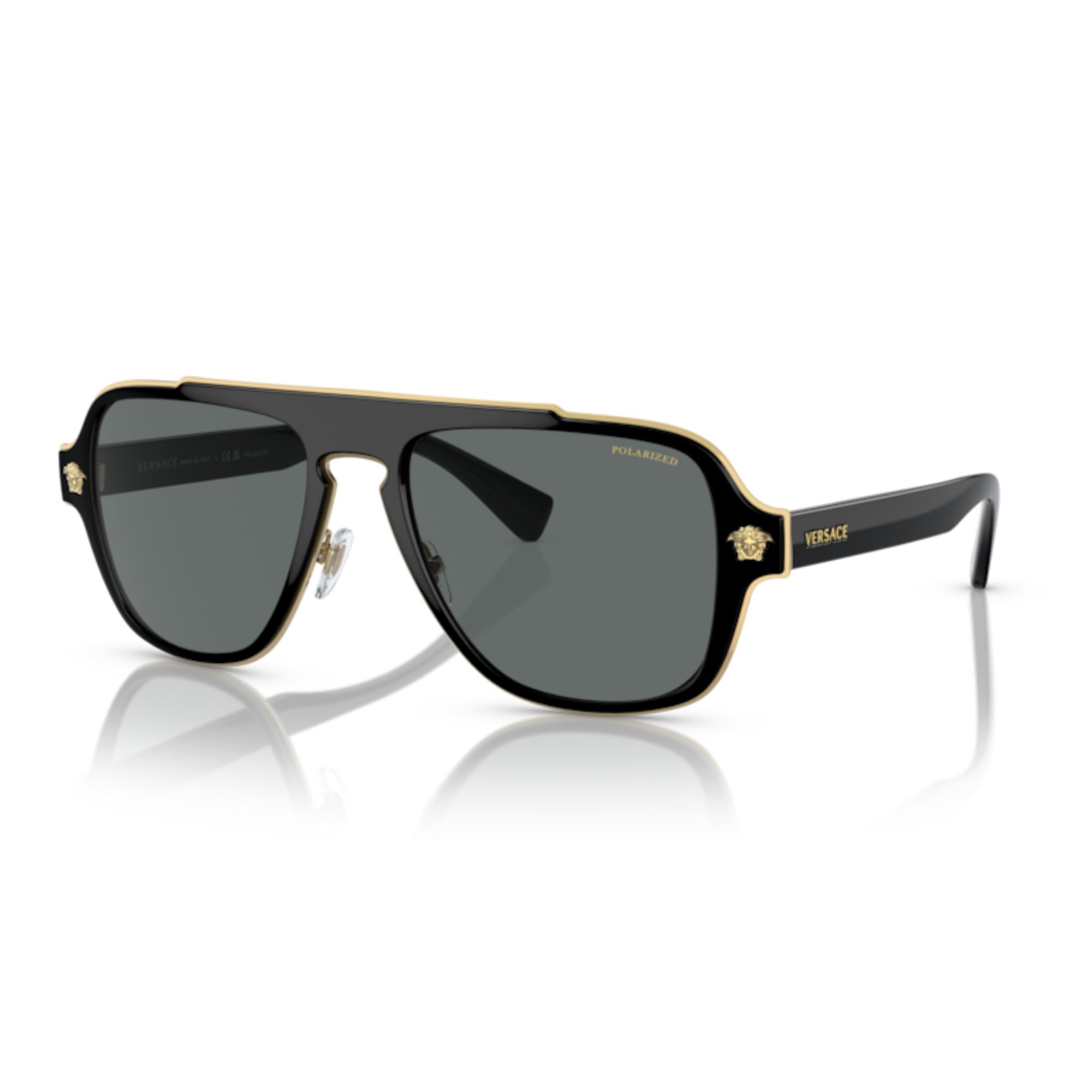 Versace VE2199 MEDUSA CHARM Square Sunglasses For Men +BUNDLE with ACCESSORY EYEWEAR KIT