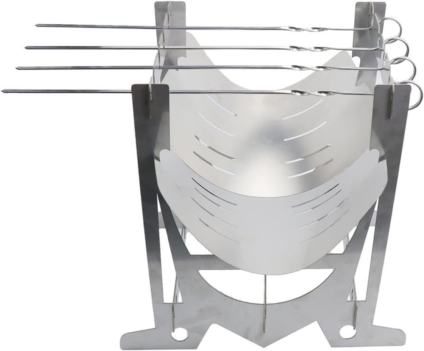 Barbecue charbon portable en inox pliable pour camping et pique-nique