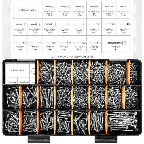 HongWay-2000pcs-Hardware-Assortment-Kit-Nuts-and-Bolts-Assortment-Kit-with-64-Sizes-Bolts-Nuts-Washers-Assortment-and-Metal-Wood-Screw-Organizer-3-Trays