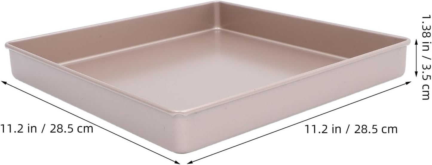 Golden Square Nonstick Cake Pan, Carbon Steel, Easy Release