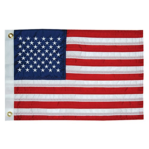 TAYLOR MADE PRODUCTS 50-Star US Boat Flag, 16" x 24", American Red, White & Blue, Stars and Stripes, Water-Repellent Fade-Resistant 200-Denier Nylon Fabric, Brass Grommets - 2424 - image 1