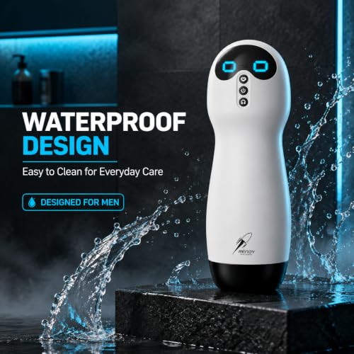 Image of KLEN - Personal Massager for Men with Suction Vibration Variable Frequency and Voice Rechargeable White